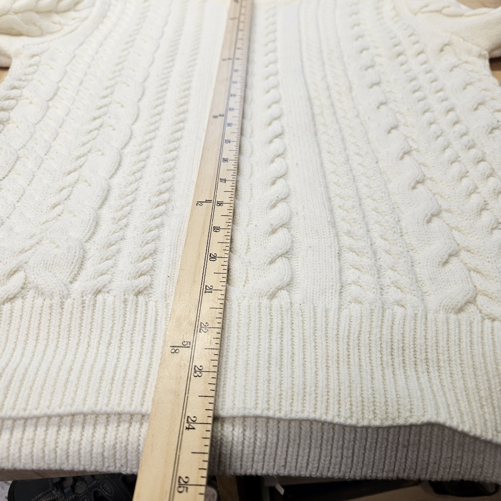 Scotch and Soda White Cable Knit Sweater Medium - Picture 6 of 7